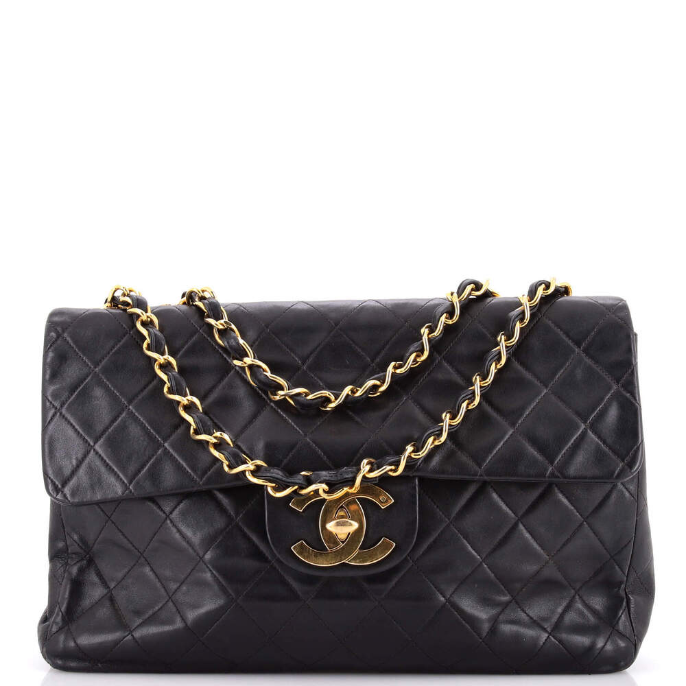 Chanel Maxi Vintage Classic Single Flap Bag Quilted Lambskin